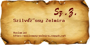 Szilvássy Zelmira névjegykártya